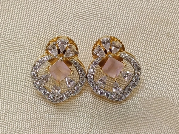 Diamond  Earrings - Pink Lace