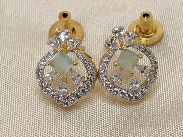 Diamond  Earrings - Snowy Mint