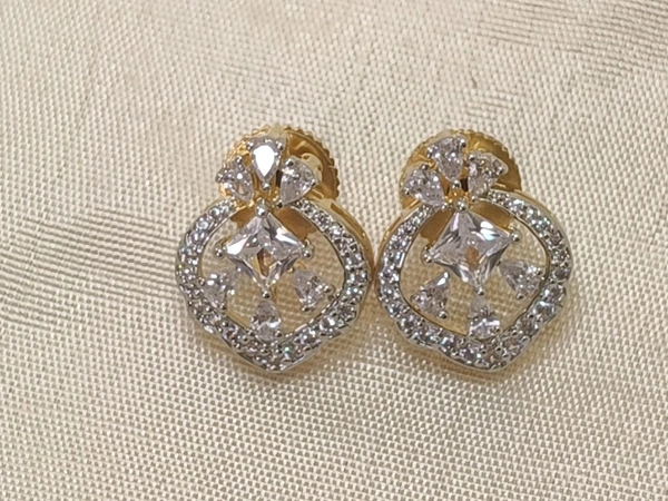 Diamond  Earrings - White