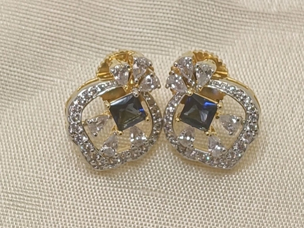 Diamond  Earrings - Blue