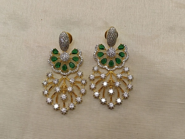 Diamond Copy Earrings - Green