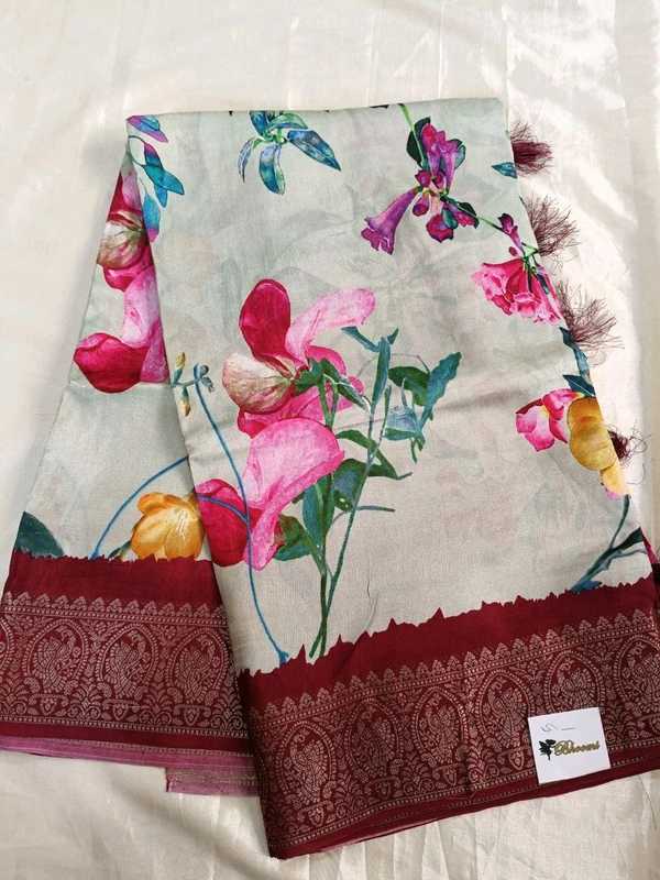 Dola Crepe Digital - mint wit maroon 15