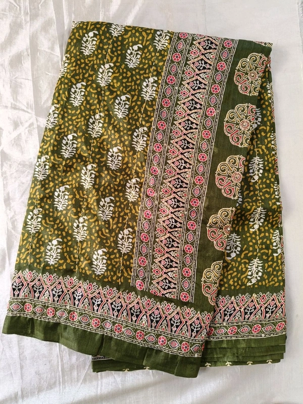 soft silk kantha - Green