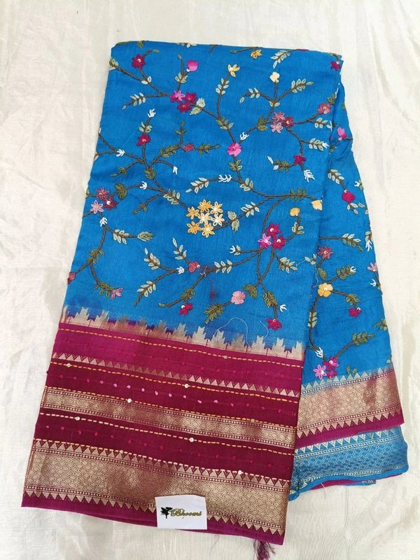 Pure Munga Handwork  - sky blue