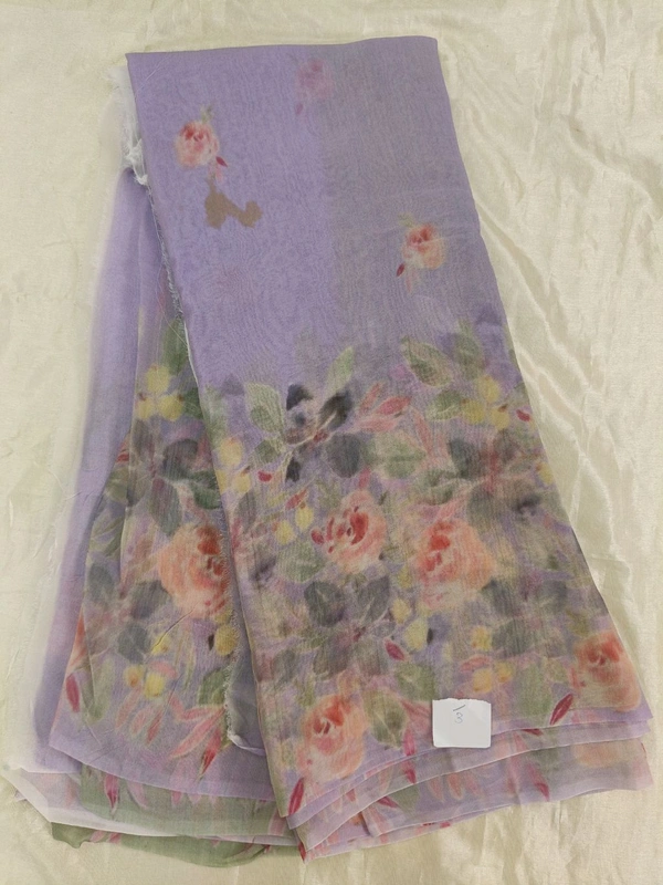 Georgette with digital print - purple 3