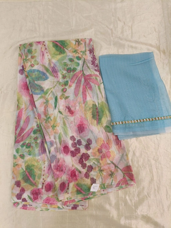 Georgette with digital print - pink 16