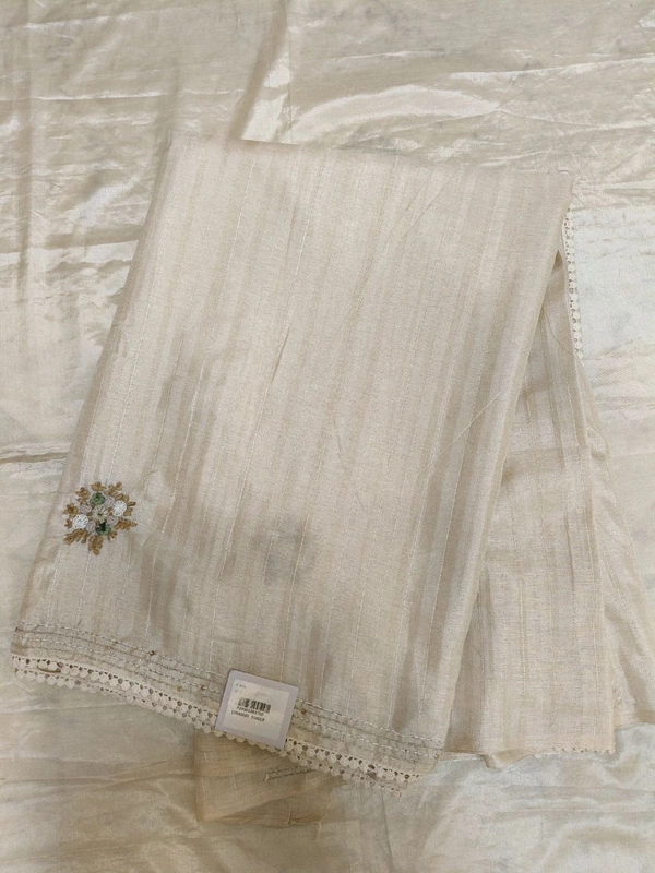 Tusser Hand Work - White