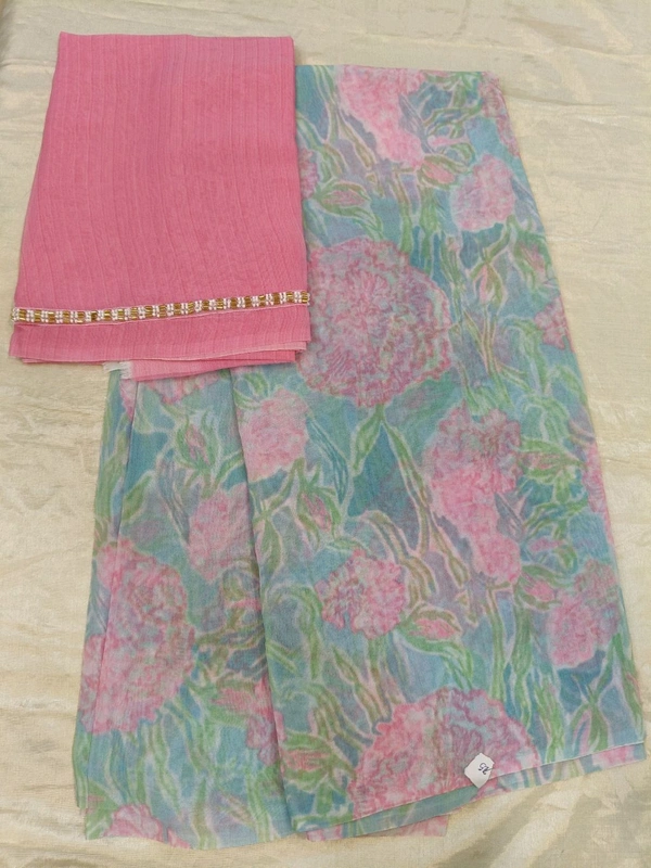Georgette with digital print - Blue 25