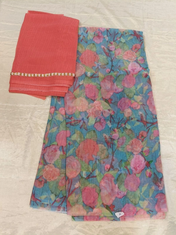 Georgette with digital print - Blue 30