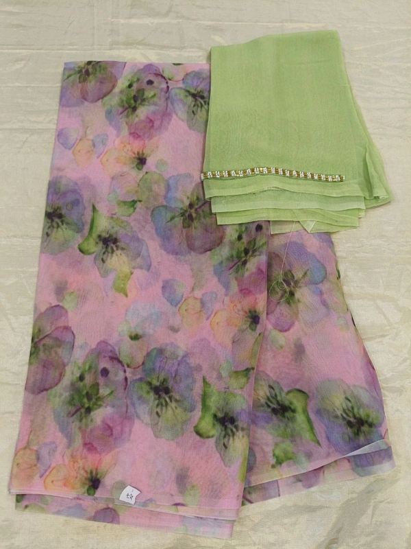 Georgette with digital print - Pink 47