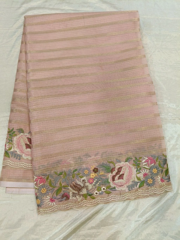 Silk Kota Work  - Pink