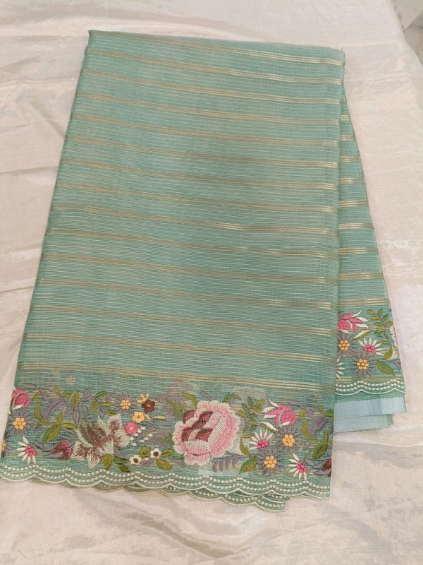 Silk Kota Work  - Blue Chalk