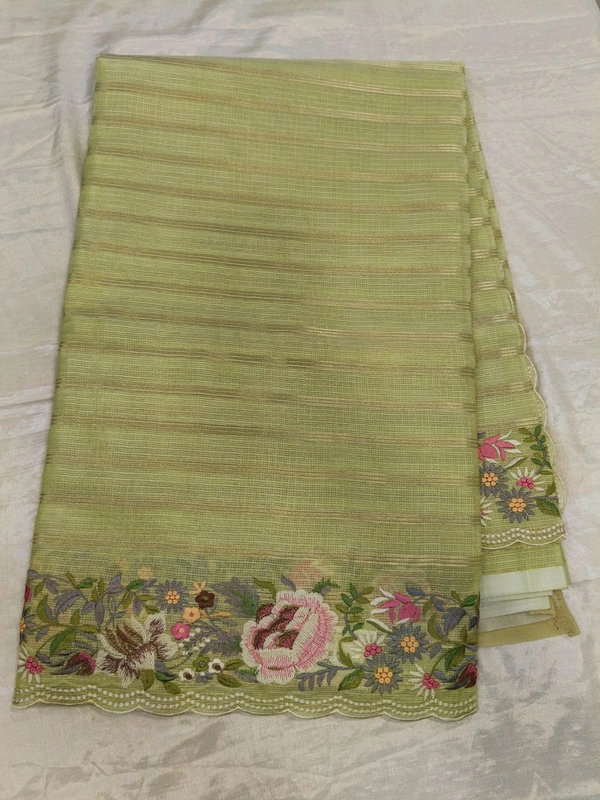 Silk Kota Work  - Mint Green
