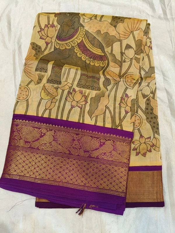 Kuppadam Gadwal - Peach with violet