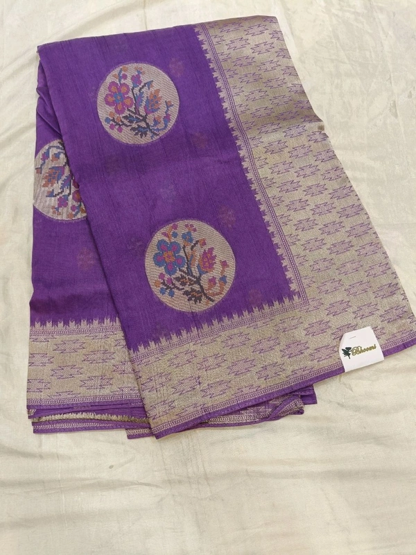 Tusser Georgett - Fuchsia Blue