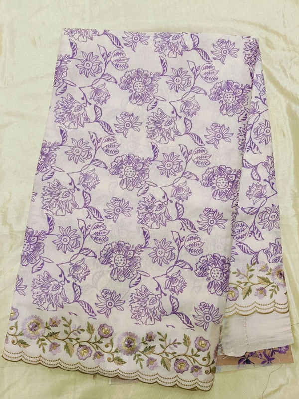 Tusser Embroidery  - Electric Violet