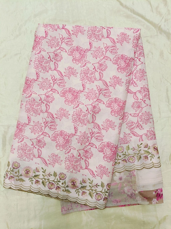 Tusser Embroidery  - pink