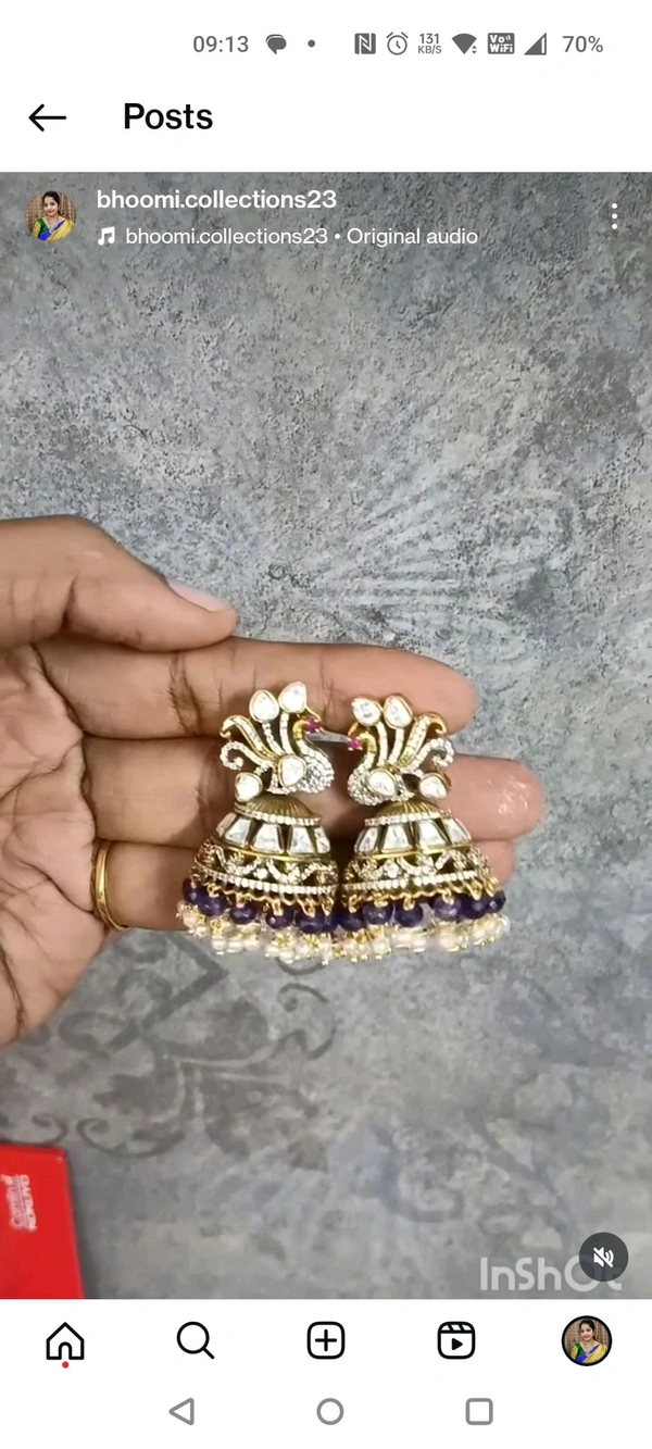 Victorian Jhumkas - Pigment Indigo