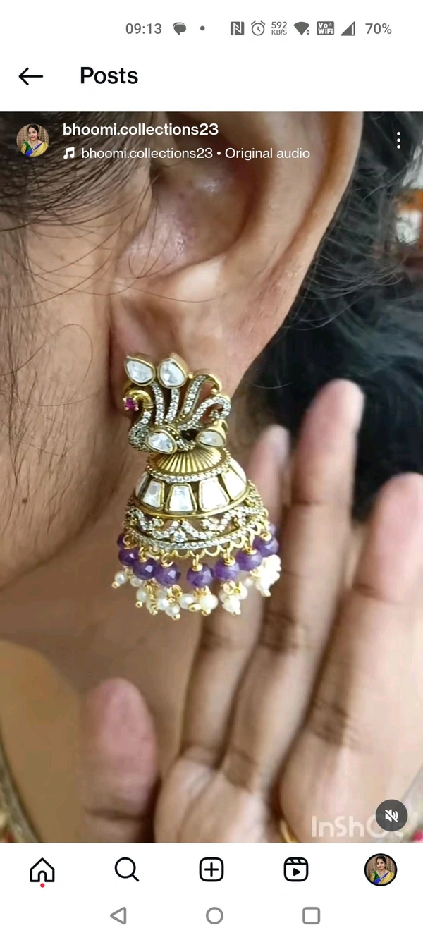 Victorian Jhumkas - Pigment Indigo