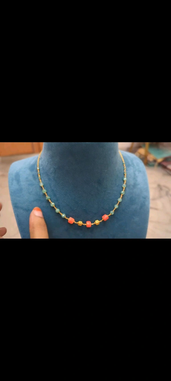 Sitara Cz Beads Kattutheega Chain  - 16-18 Inches, 12-15 Working Days
