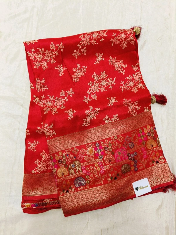 Pure Munga Meenakari - Red