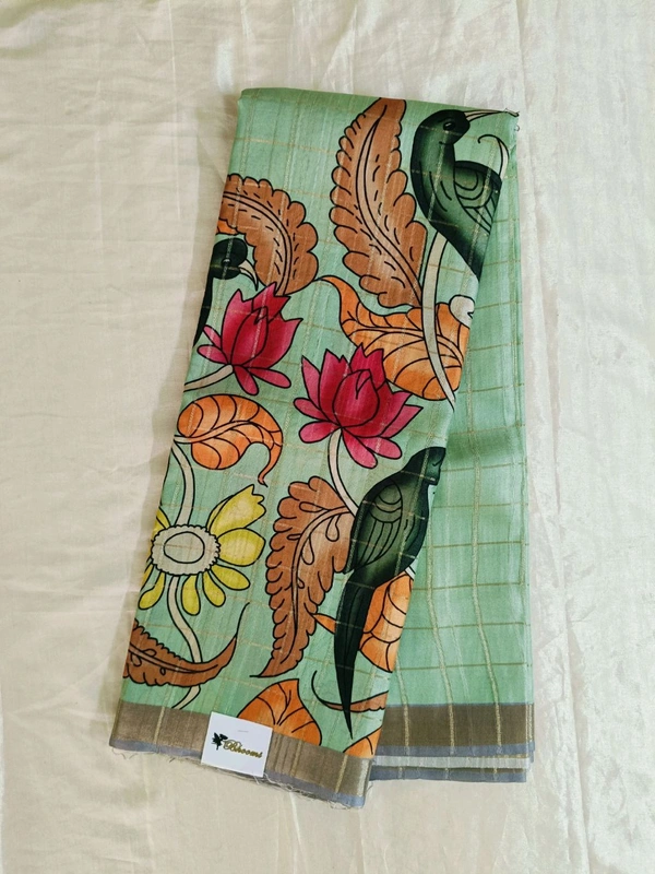 Tusser Hand Paint - Green