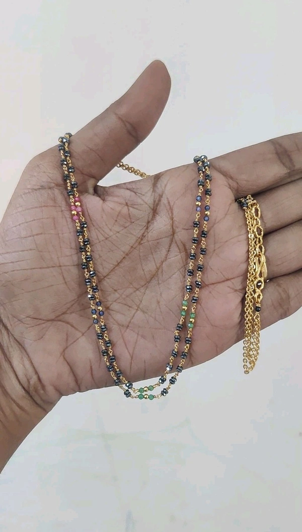 2 Lines Black Diamonds With Kattu Theega And Real Emarald And Manulu