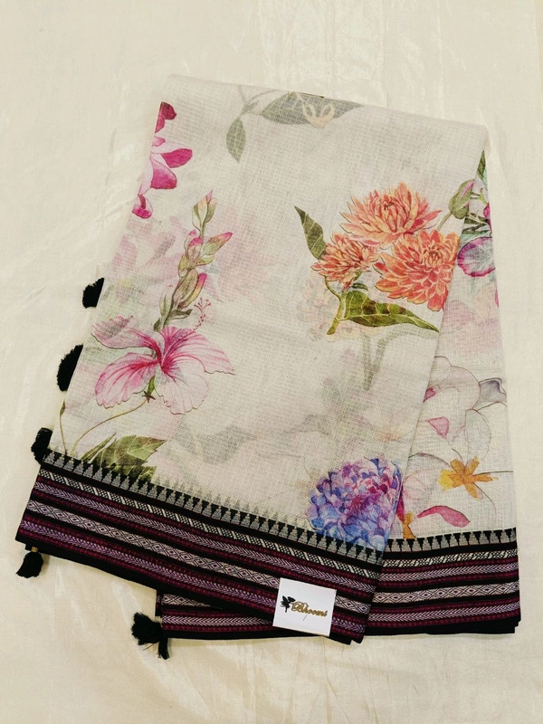 Pure Kota Vidarbha Boarder - cream