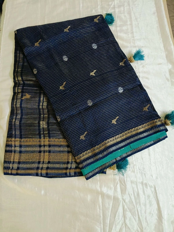 Dola Checks - Navy Blue