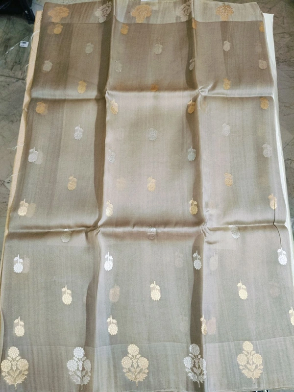 pure handloom kora - Dove Gray