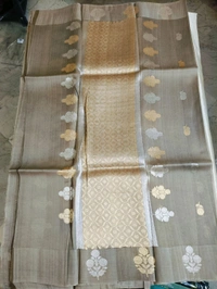 pure handloom kora - Dove Gray