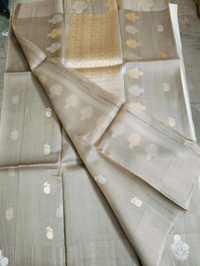 pure handloom kora - Dove Gray