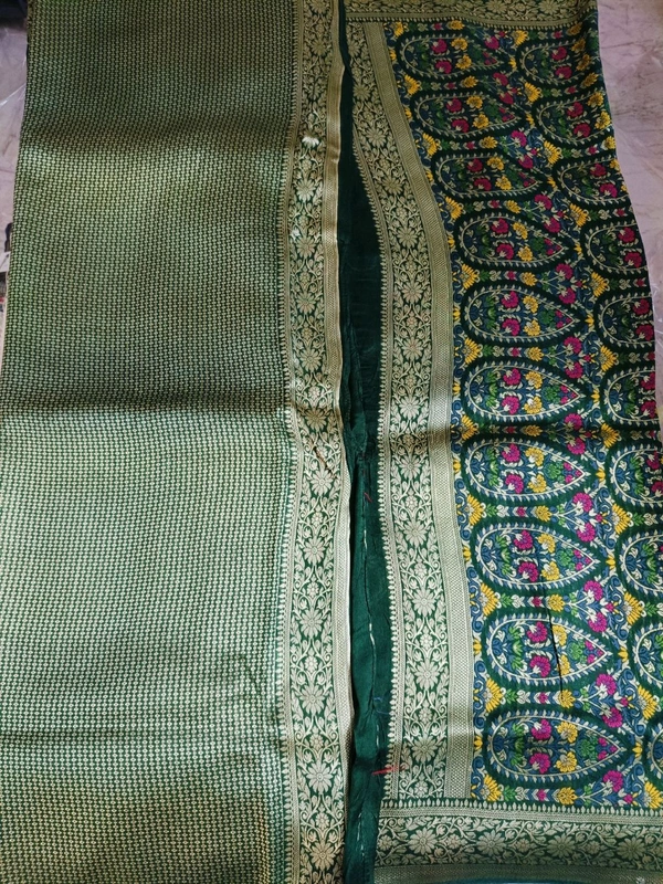 tusser georgette - green