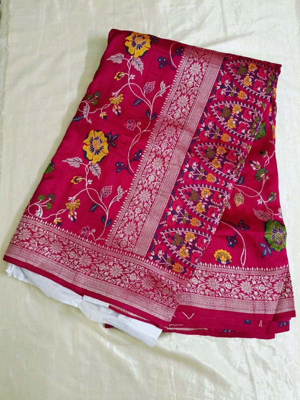 tusser georgette - pink