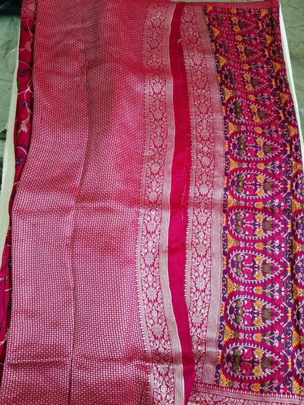 tusser georgette - pink