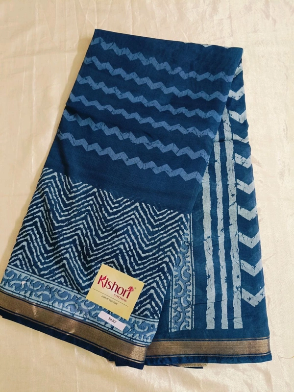 chanderi silk - Navy Blue