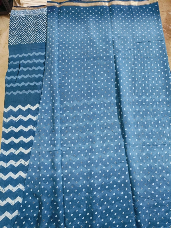 chanderi silk - Navy Blue