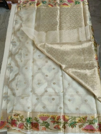 pure Handloom Silk Kota - Cream