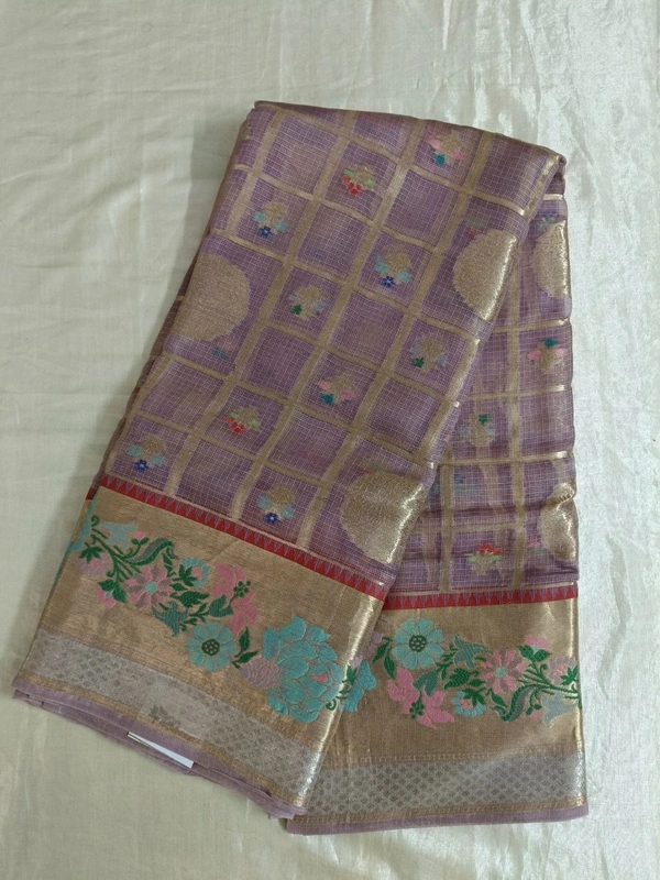 pure Handloom Silk Kota - lavender