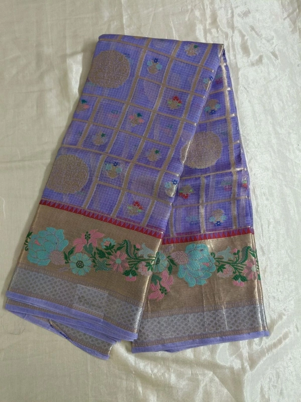 pure Handloom Silk Kota - blue