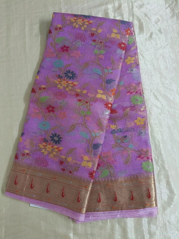 pure Handloom Silk Kota - Mauve