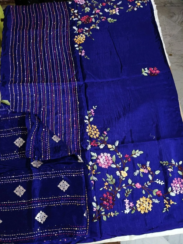 Pure Dola Handwork - Navy Blue