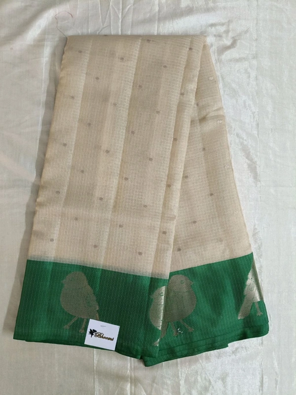 Silk Kota Saree - Cream
