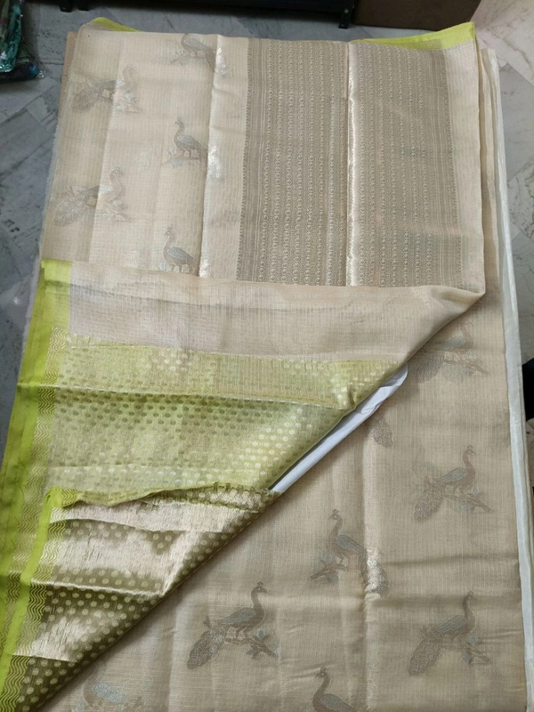 Silk Kota Saree - cream
