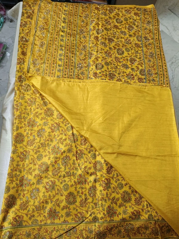 soft silk kantha - Yellow