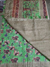chanderi kantha - green