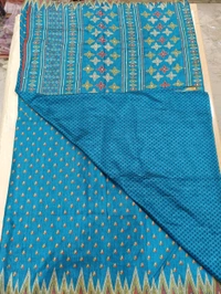 soft silk kantha - sky blue