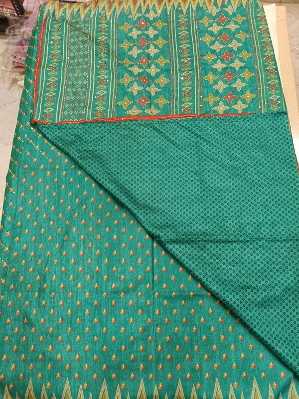soft silk kantha - ocean green