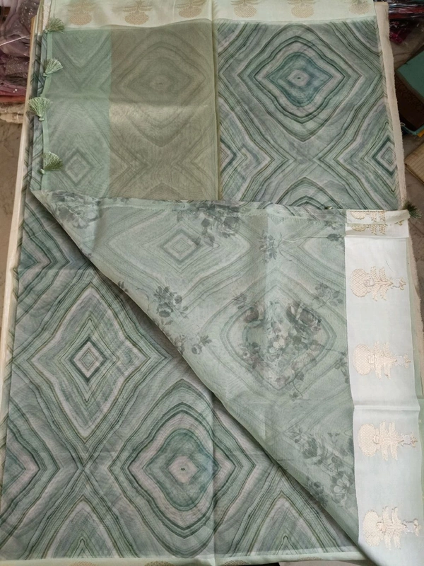 pure organza digital - Mint Green