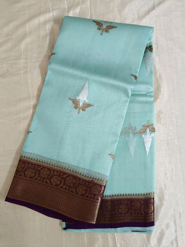Pure Organza Handloom - sea blue